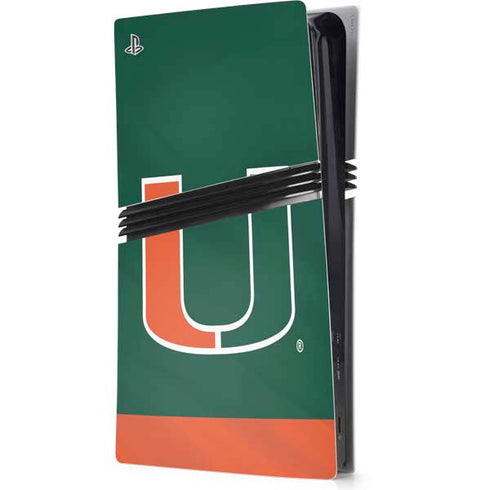 University of Miami Hurricanes Flag PS5 Pro Console Skin